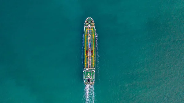 Tanker Gemisi Hava Görüntüsü Petrol Tankeri Petrol Tankeri Açık Okyanusta — Stok fotoğraf