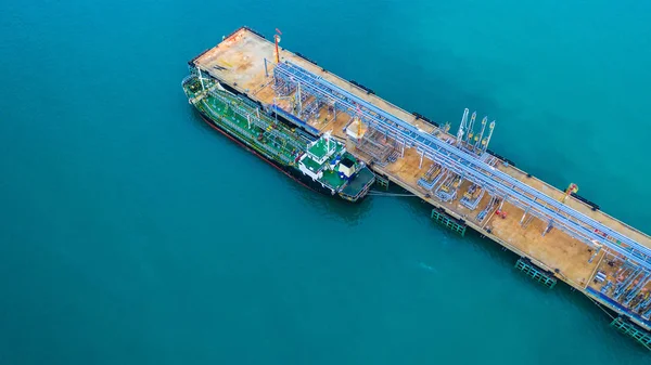 Chargement Navires Citernes Dans Vue Port Haut Transport Affaires Importation — Photo
