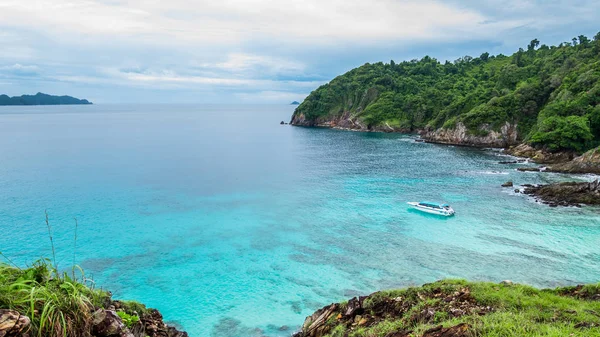 Flygfoto Vacker Tropisk Vit Sand Strand Och Snorkel Punkt Cockburn — Stockfoto