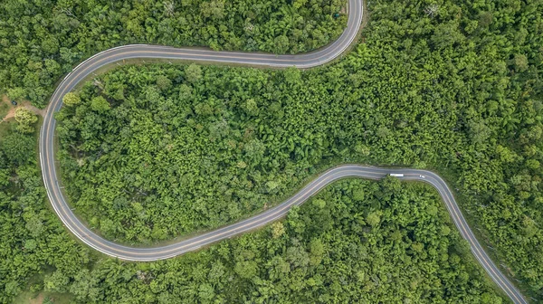 Aerial View Forest Road South East Asia Aerial View Provincial — Stock Photo, Image