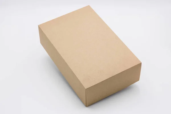 Пустой Картонный Ящик Изолирован Белом Фоне Доставка Перемещение Упаковка Подарки — стоковое фото