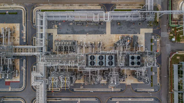 Vista Aérea Gran Refinería Petróleo Planta Refinería Fábrica Refinería — Foto de Stock