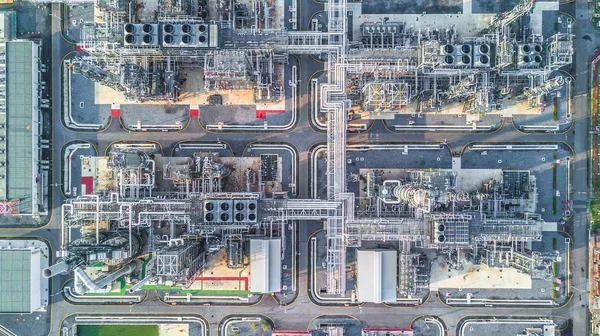 Luchtfoto Van Top Olie Gasindustrie Raffinaderij Fabriek Petrochemische Plant — Stockfoto