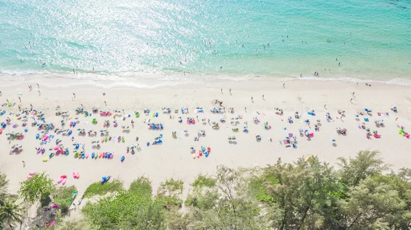 Vista Aérea Surin Beach Phuket Tailandia Vista Aérea Playa Tropical — Foto de Stock