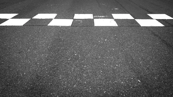 Start Finish Motor Race Line Asphalt Circuit Checkered Line Racing — Stock Photo, Image