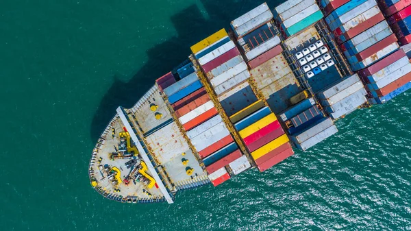 Container Ship Arriving Port Container Ship Going Deep Sea Port — Stock Photo, Image