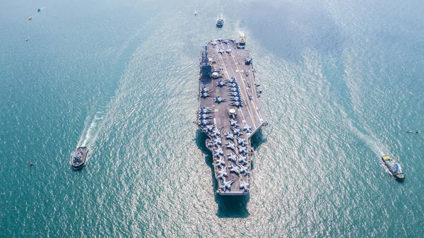 Porta Aviões Nucleares Marinha Porta Navios Marinha Militar Aviões Jato — Fotografia de Stock