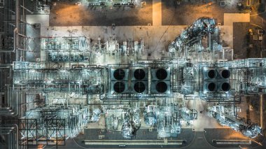 Petrol rafineri tesisi formu sanayi bölgesi, havadan görünümü petrol ve gaz ben