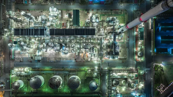 Oil refinery plant form industry zone, Aerial view oil and gas i