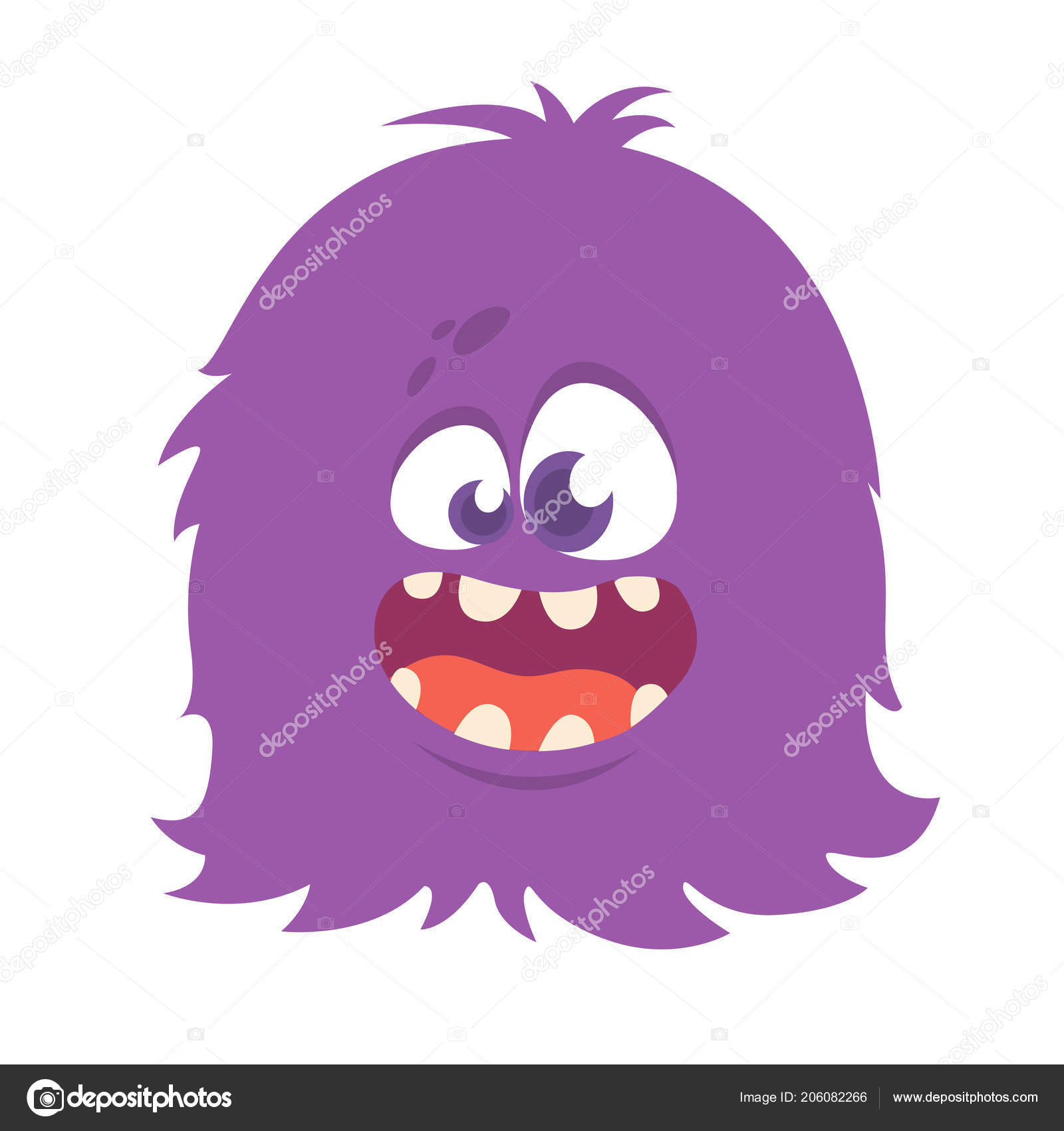 Personagem de desenho animado monstro alienígena roxo peludo