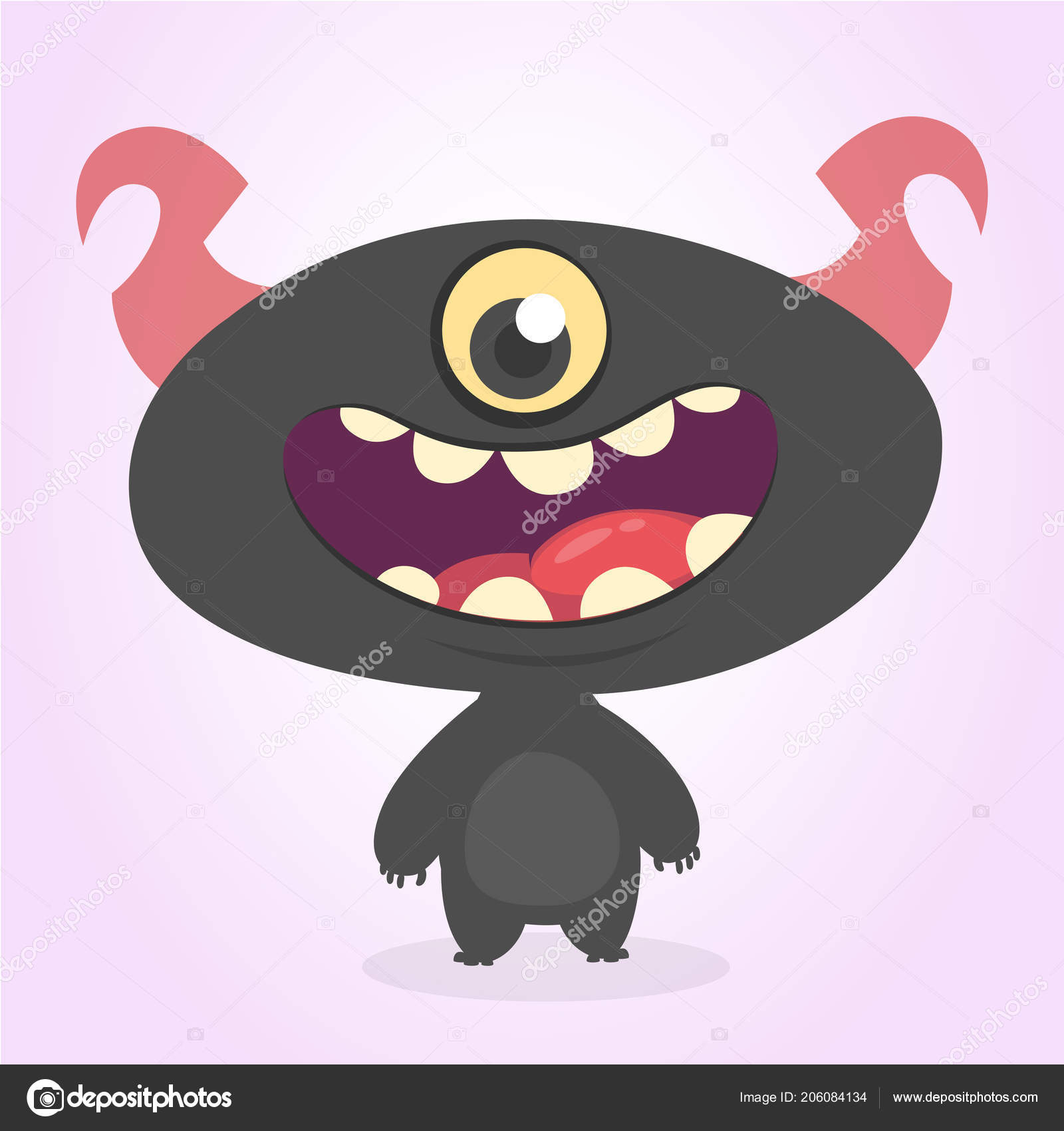 Desenhos animados engraçados roxo personagem monstro alienígena