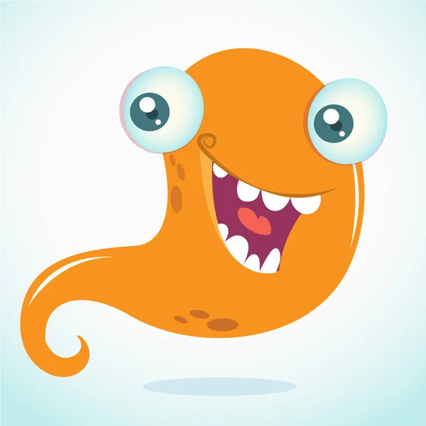 Divertido Monstruo Dibujos Animados Con Ojo Vector Halloween Monstruo Naranja — Archivo Imágenes Vectoriales