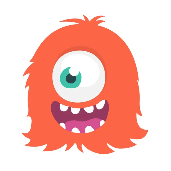 Jeden Šťastný Karikatura Eyed Monster Vektorové Ilustrace Halloween Velká Sada — Stockový vektor