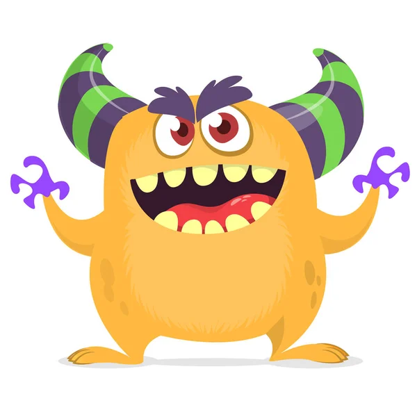 Schattige Cartoon Monster Vectorillustratie Van Troll Gremlin Grote Reeks Van — Stockvector