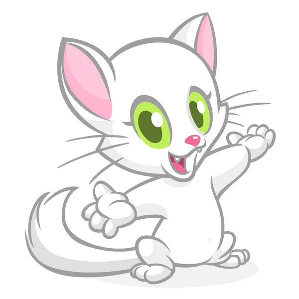 Desenhos animados engraçado gato excitado expressão —  Vetores de Stock