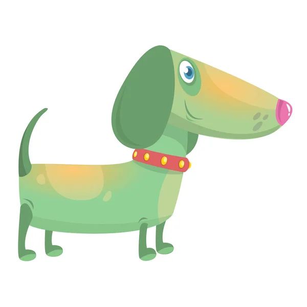 Cartoon Funny Dachshund Dog. Vector Illustration — Stock Vector