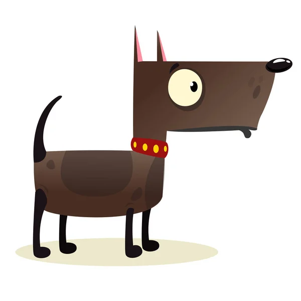 Dessin animé drôle chien de garde Pitbull chien illustration — Image vectorielle
