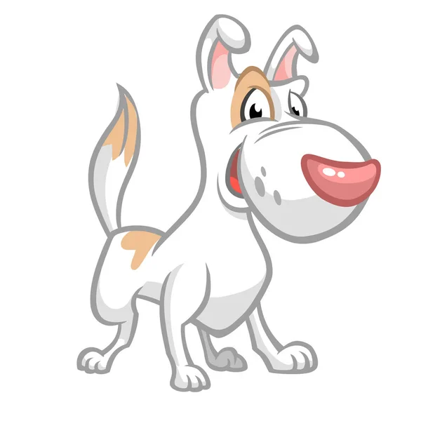 Divertido Jack Russel Terrier perro de dibujos animados. Ilustración vectorial — Archivo Imágenes Vectoriales