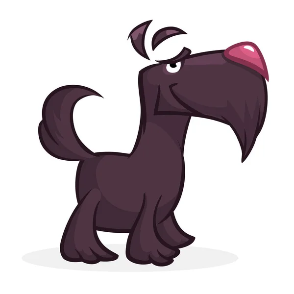 Bonito e engraçado escocês terrier cão desenho animado ilustração —  Vetores de Stock