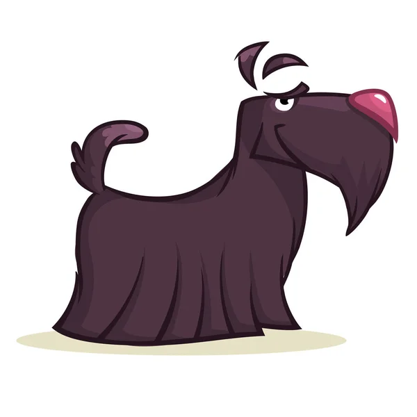 Pretty and funny scottish terrier dog cartoon illustration — Stock Vector