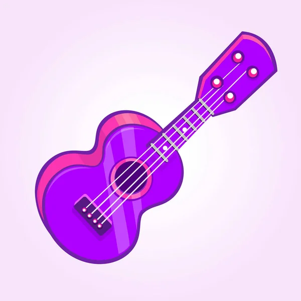 Cartoon ukulele illustration. Vector icon of ukulele isolated — Stock Vector