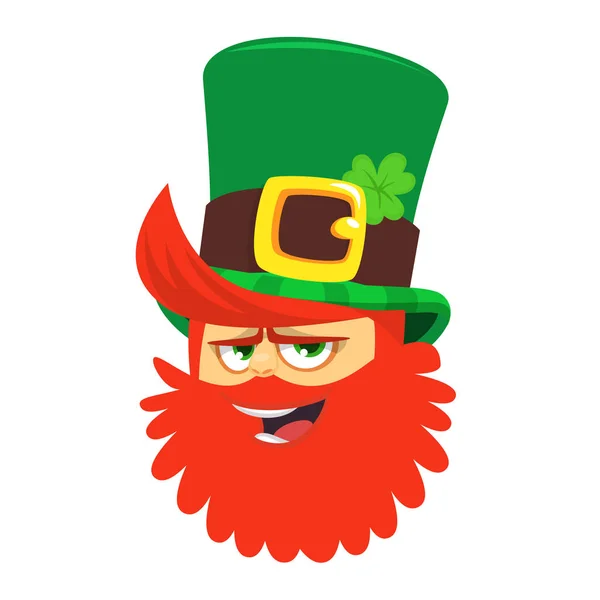 Vetor da cabeça de Leprechaun. Elemento para o design de saudação do dia de São Patrício — Vetor de Stock