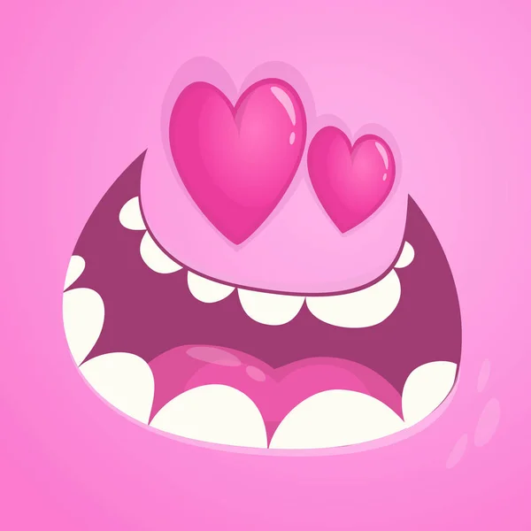 Cartoon funny monster in love. St Valentines Day — Stock Vector