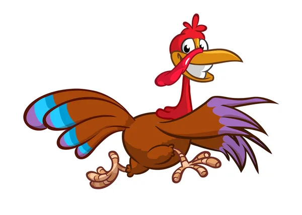 Turkiet fly seriefiguren med kontur. Thanksgiving vektorillustration konturer isolerade på whit — Stock vektor