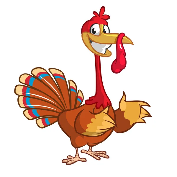 Cartoon happy  thanksgiving turkey character outline. Vector illustration isolated. — Stock Vector