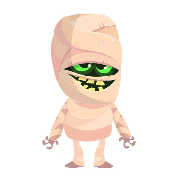 Cartoon Grappige Mummie Vector Illustratie Van Mummie Monster Voor Halloween — Stockvector