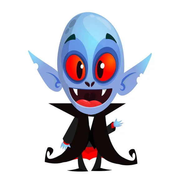 Lindo Vampiro Dibujos Animados Sonriendo Ilustración Vectorial — Archivo Imágenes Vectoriales