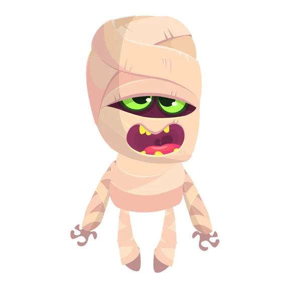 Cartoon Grappige Mummie Vector Illustratie Van Mummie Monster Voor Halloween — Stockvector