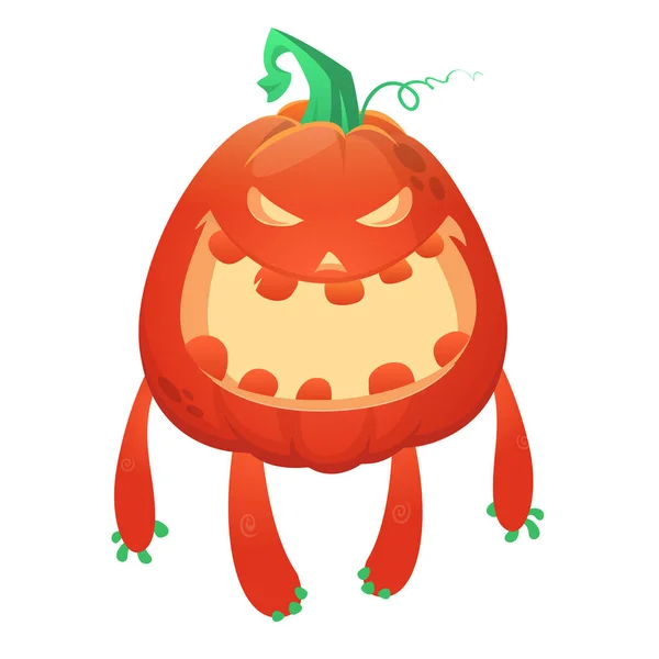 Espantapájaros Halloween Con Cabeza Calabaza Monstruo Calabaza Dibujos Animados Con — Archivo Imágenes Vectoriales