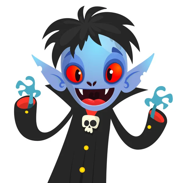 Lindo Vampiro Dibujos Animados Sonriendo Ilustración Vectorial — Vector de stock