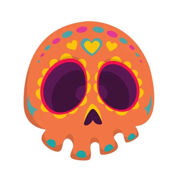 Día Ilustración Del Vector Muerto Calavera Dibujos Animados — Vector de stock