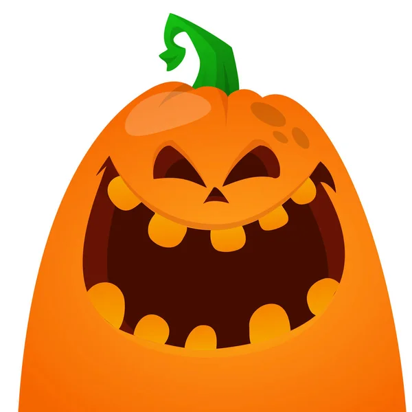 Épouvantail Halloween Avec Tête Citrouille Monstre Citrouille Bande Dessinée Avec — Image vectorielle