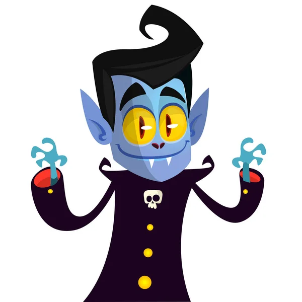 Lindo Vampiro Dibujos Animados Sonriendo Ilustración Vectorial — Vector de stock