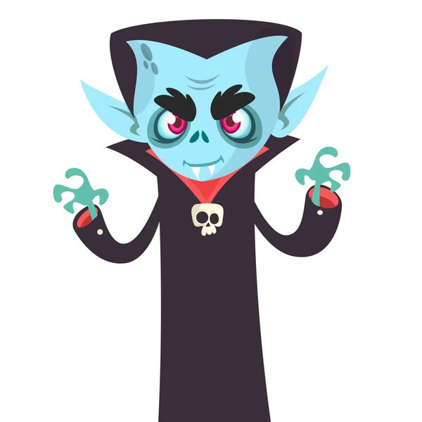 Lindo Vampiro Dibujos Animados Sonriendo Ilustración Vectorial — Vector de stock