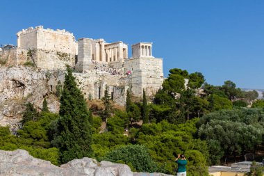 Atina, Yunanistan Acropolis bir fotoğraf kayalık bir tepe Acropolis kaya üzerinde çekici Turizm