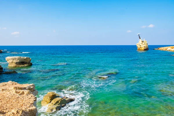 Verlaten Roestig Schip Wrak Edro Iii Pegeia Paphos Cyprus Het — Stockfoto