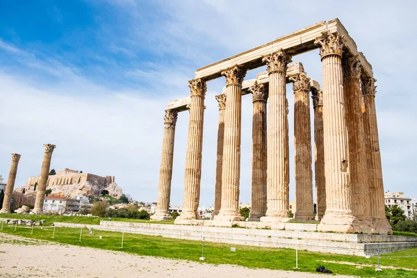 Ruínas Temple Antigo Zeus Olympian Atenas Olympieion Colunas Zeus Olympian — Fotografia de Stock