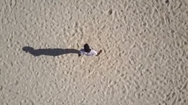 Hava: Afrika adam bir palmiye koru kumsalda dans