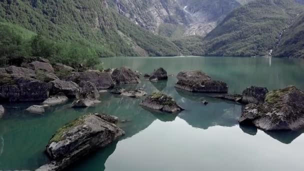 Letecké záběry. Bondhus jezero. Norsko — Stock video