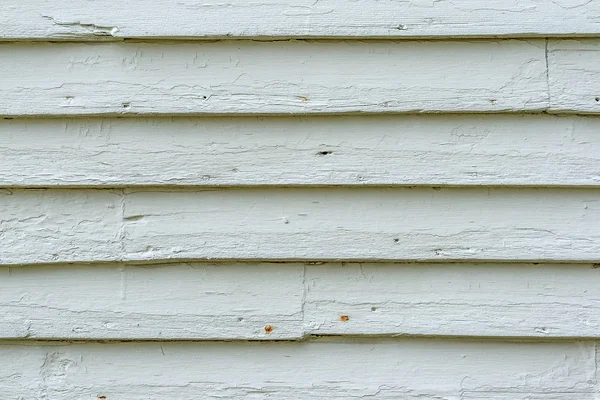 Detail White Clapboard Wall Old House — Stock Photo, Image