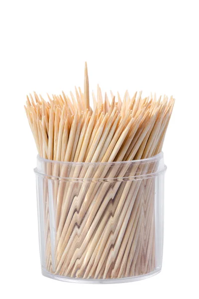 Toothpicks Box Isolated White Background Clipping Path — Stock Photo, Image