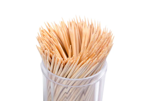 Toothpicks Box Isolated White Background Clipping Path — Stock Photo, Image