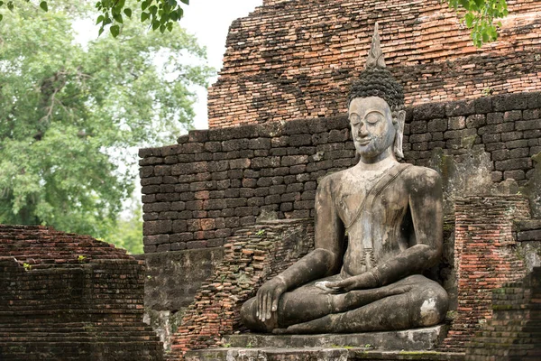 Wat Mahathat Sukhothai Historical Park, Unesco Dünya heritag Buda heykeli
