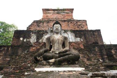Wat Mahathat Sukhothai Historical Park, Unesco Dünya heritag Buda heykeli