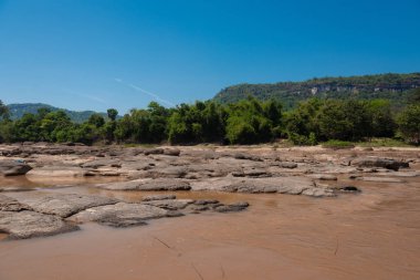 Doğal olay yerinde Mekong Nehri,: Ubon Ratchathani, Thailand.