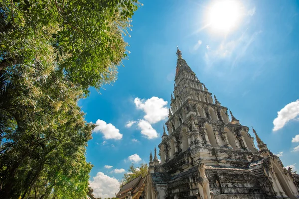 Wat Chedi Liam Wat Kham Temple Pagode Carrée Dans Ancienne — Photo